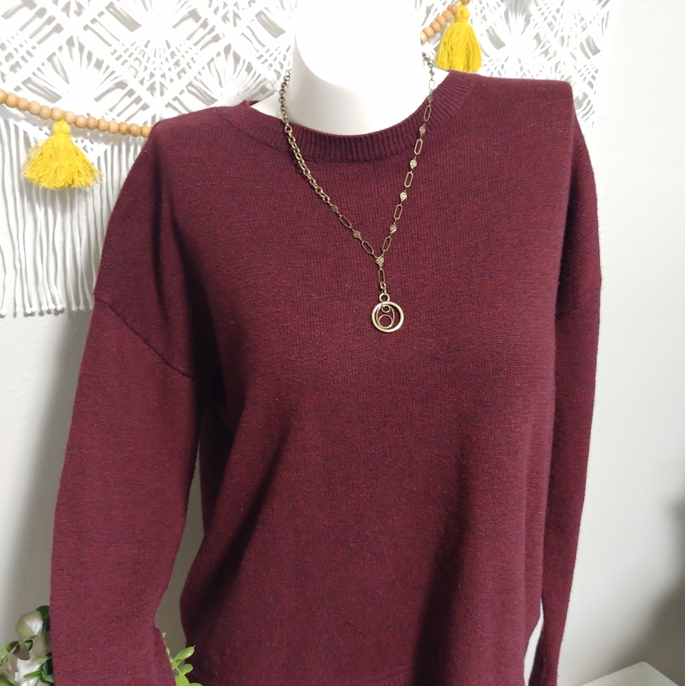 ✔H&M Burgundy Sweater with Zipper Detail